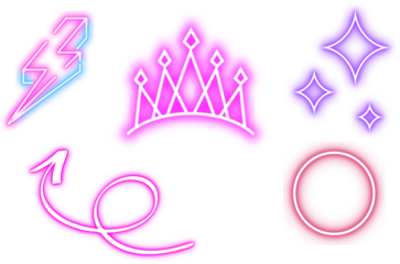 Png Glowing with radiant shine , flare, and neon glow. 