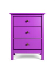 Purple nightstand with three drawers