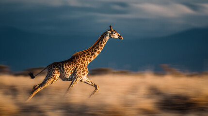 A giraffe sprinting across the African plains at maximum speed (3)