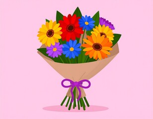 Vibrant floral bouquet in pastel shades