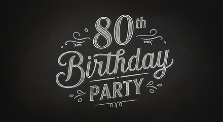 Eighty birthday celebration announcement vintage design invitation background