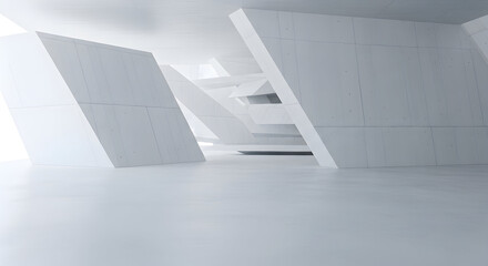 Obraz premium Modern architectural interior with geometric shapes and clean lines