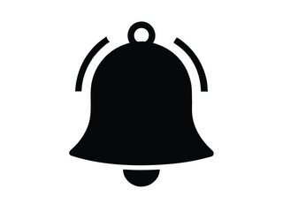 bell notification vector icon in bold style on black color and white background.