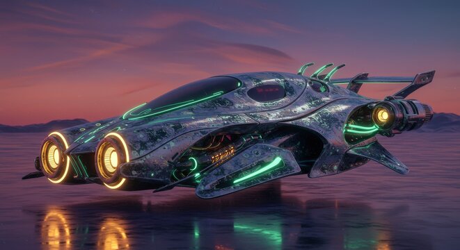 Futuristic vehicle hovercraft