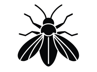 bug vector icon in bold style on black color and white background.