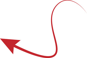 Red Curved Arrow Vector Illustration