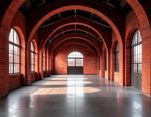 Fototapeta premium 赤レンガ倉庫街の静かな通り