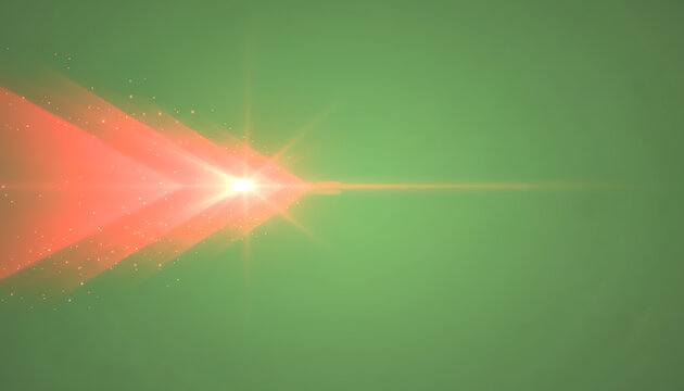 An abstract image showcasing a vibrant red beam of light against a green backdrop, creating a stunning visual effect.