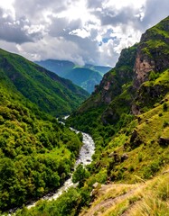 Mountain valley with river