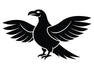 Obraz premium condor vector icon in bold style on black color and white background.