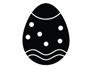 egg vector icon in bold style on black color and white background.