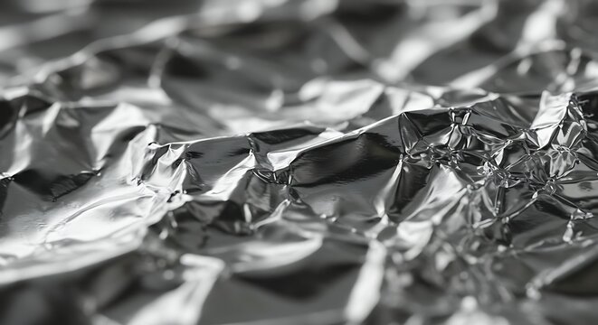 Closeup crumpled foil texture