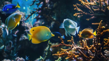 Obraz premium Tropical Marine Life: Colorful Fish, Coral Reefs, Underwater Scuba Diving & Egyptian Ocean Vistas