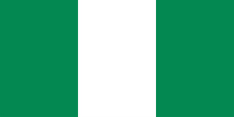 The national flag of Nigeria, featuring three vertical bands of green, white, and green.