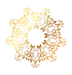 abstract floral ornament golden