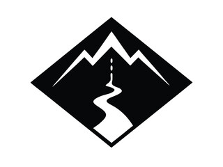 hiking trail vector icon in bold style on black color and white background. © SreeBinodiny