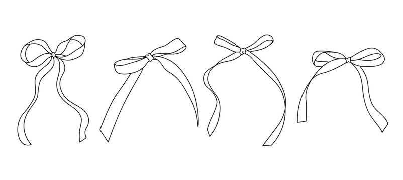Line art thin bow vector