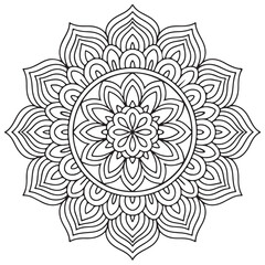 Mandala design black and white background decorative abstract illustration
