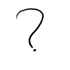 Hand drawn question mark isolated on transparent background for uncertainty concept