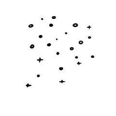 Hand drawn dots and crosses isolated on transparent background for decoration
