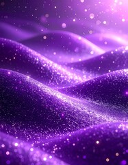 Purple shimmering fabric texture with glowing particles