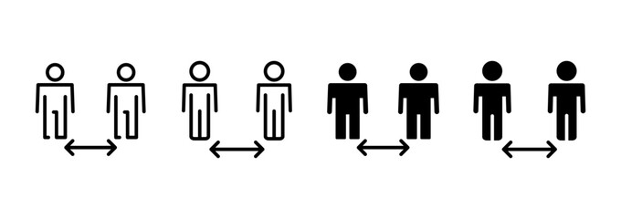Social distance icon vector. social distancing sign and symbol. self quarantine sign