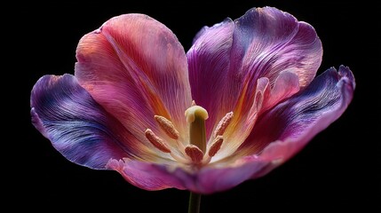 Flower in Shape of a Heart Made of Tulip Petals. A Romantic and Creative Floral Design.
