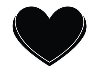 like heart vector icon in bold style on black color and white background.