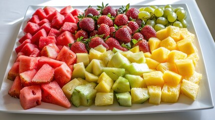 Vibrant Fresh Fruit Platter with Assorted Healthy Cut Fruits.
