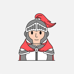 Man Knight Avatar Vector Illustration