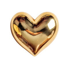 Golden heart on black background love luxury romance affection isolated on a white background