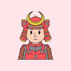 Man Samurai Avatar Vector Illustration