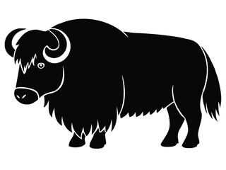 musk ox vector icon in bold style on black color and white background.