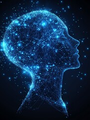 Abstract human head consists of connected dots3
