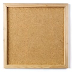 Fototapeta premium Blank Square Cork Board with Wooden Frame on White