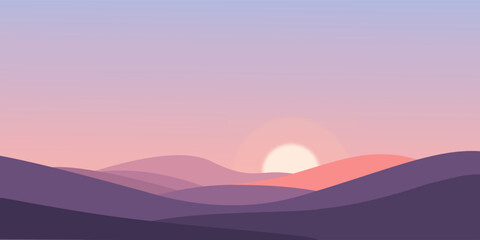 sunset over mountains