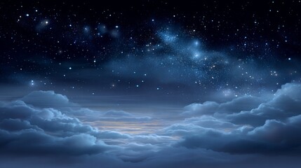 Radiant Milky Way in a Dreamy Night Sky with Shining Stars and a Touch of Dawn Light