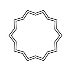 Bahai religious symbol in silhouette on white background.