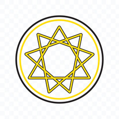 Bahai religious icon illustration.