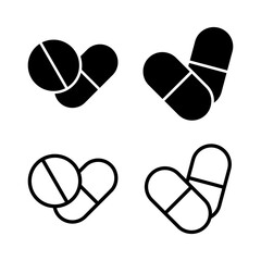 Pills icon vector illustration. capsule icon. Drug sign and symbol