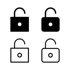 Unlock icon vector illustration. Unlock sign and symbol. unlocked padlock icon
