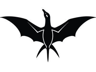 pterodactyl vector icon in bold style on black color and white background.