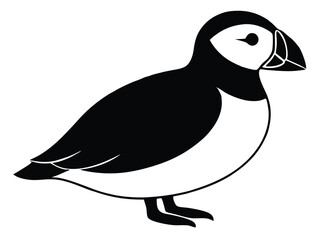 puffin vector icon in bold style on black color and white background.