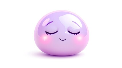 Fototapeta premium Peaceful Lavender Emoticon, isolated on transparent background