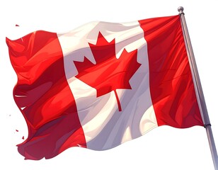 Vibrant Canadian Flag in Motion