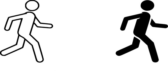 Walk Line Icon vector. Simple Outline and solid Illustration for Navigation, Exercise, Movement, and Fitness