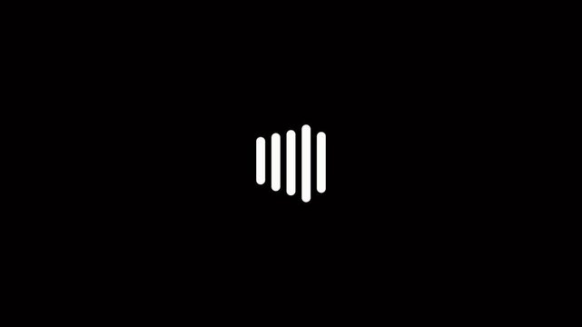 White Vertical Lines Abstract Symbol on Black Background logo