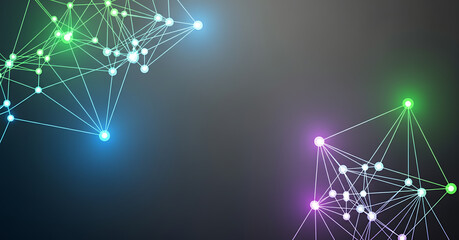 Minimal Abstract Technology Background With Glowing Nodes