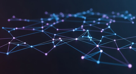 Minimal Data Network Background With Glowing Nodes