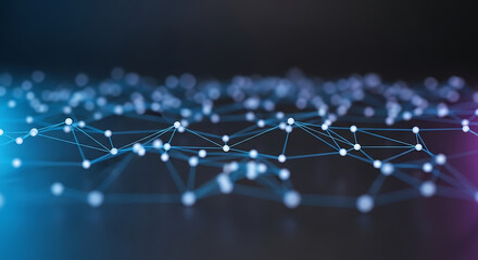 Minimal Data Network Background With Glowing Nodes